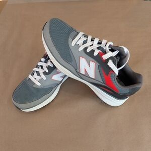 New Balance Gray & Red Athletic Sneakers